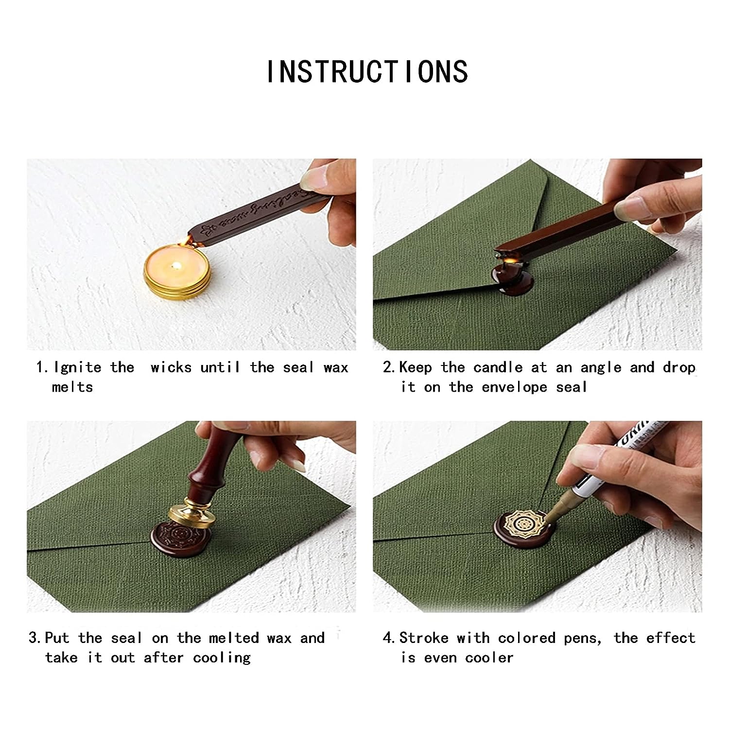 12 sztuk/worek metaliczne mies – Wax Seal Stamp Set recenzja i cena